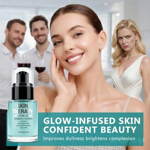 Red Light Therapy Activation Serum for Face & Neck | Hydrating Anti-Aging Formula with Blue Tansy, Hyaluronic Acid & Aloe Vera | Pairs with LED Light Therapy & Microcurrent Devices | 1 Oz Avelisse