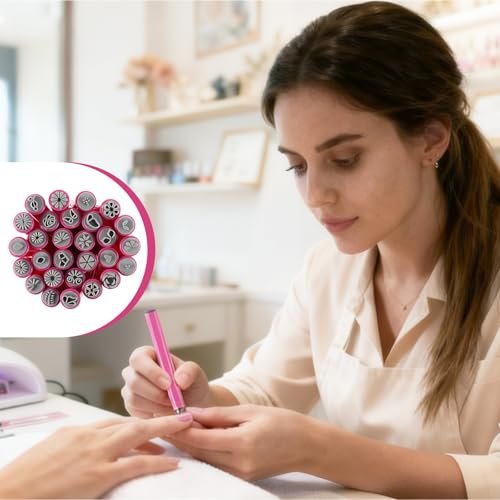 28PCS Nail Art Stamp Pen Set - Flower Butterfly Rose Nail Stamping Kit with DIY Stamper for Women Girls Avelisse
