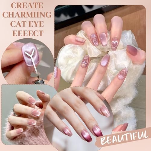 8 Pcs Cat Eye Magnet Set – Multi-Function Scissor-Shaped Nail Magnet Tool for French Tip Home Salon Studio DIY - görsel 16