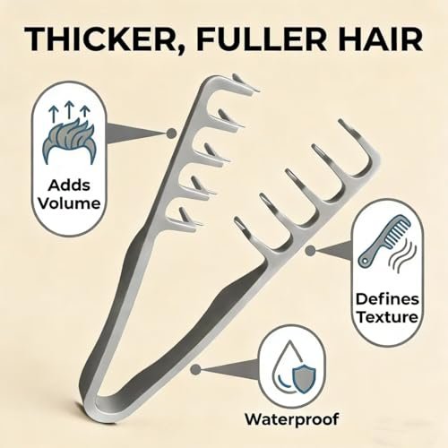 Texture Comb for Men and Boy - Texturizing Styling Comb for Voluminous & Fluffy Hair - ABS Plastic Comb for Curly, Wet, Short, Thick Hair - görsel 14