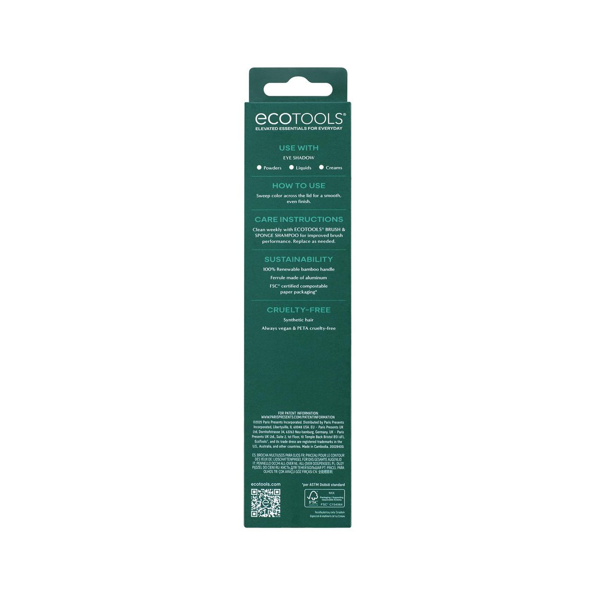 EcoTools All Over Eye Brush – Fluffy Eyeshadow Brush for Blending Lid & Crease Color, Soft Synthetic Bristles, Sustainable & Cruelty-Free - görsel 12