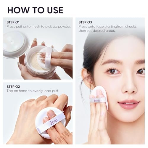 2CHILL Aqua Setting Powder - 45% Water Essence Translucent Loose Powder, Hydrating Matte Finish, Blurs Pores & Brightens Skin, Waterproof Sweat Resistant Oil Control (0.35 oz) Avelisse