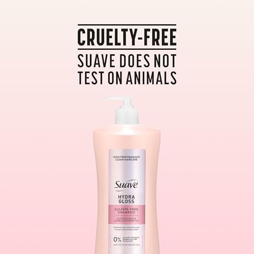 Suave Hydra Gloss Sulfate Free Shampoo with Glycolic Acid & Camellia Flower Oil - Hydrated, Smooth, Glossy Shine, 4 Count, 28 Fl Oz Avelisse