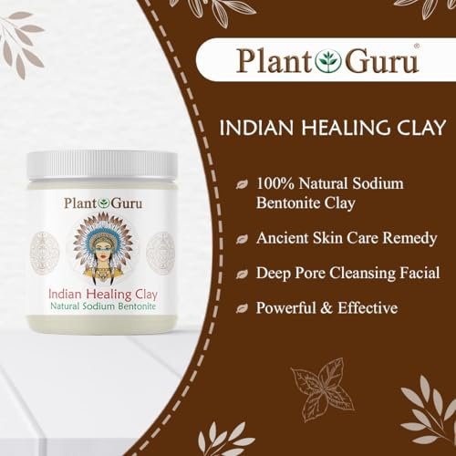 Plant Guru Sodium Bentonite Clay Powder 5 lbs – 100% Natural Indian Healing Clay for Deep Pore Cleansing Facial & Body Mask, Detox for Face, Hair, Acne & Bath Avelisse