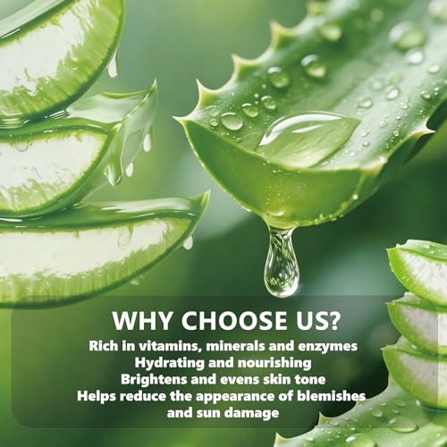 ABOTE Organic Aloe Vera Gel – 99% Pure Aloe for Face, Body & Hair, After Sun & Shave Relief, 13.53 fl oz (400ml) Avelisse