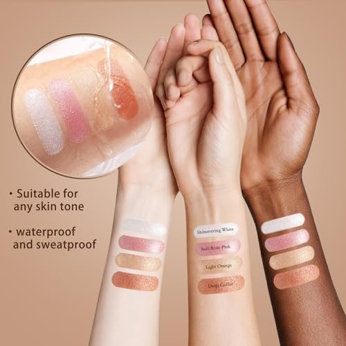 NUNUDA 4-in-1 Eyes & Cheeks Makeup Palette – Eyeshadow, Blush, Highlighter & Bronzer with Smooth Velvet Texture, Travel-Friendly Full Face Makeup Kit, Perfect Gift for Women Avelisse