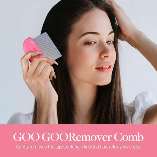 GOO GOO Tape Remover Comb - Professional Stainless Steel Tape in Hair Extensions Removal Tool with Metal Teeth Comb for Effective Adhesive Clean and Hair Damage Reduction - görsel 12