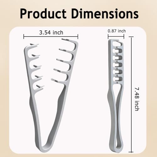 2 Pcs Texture Comb for Men - Upgrade Voluminous Wide-Toothed Hair Comb for Maximum Lift Roots Volume Tool, ABS Plastic with Textured Grip (Black + Grey) - görsel 14