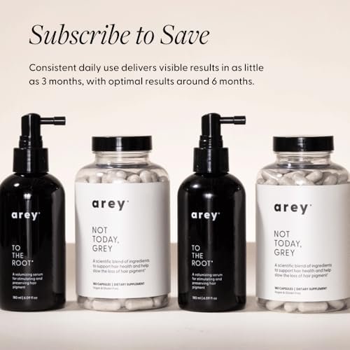 Arey To The Root Hair Serum – Anti-Grey Scalp Serum for Women & Men, Slows Grey Hair Growth & Preserves Pigment, Vegan & Oil-Free (3-Month Supply) Avelisse