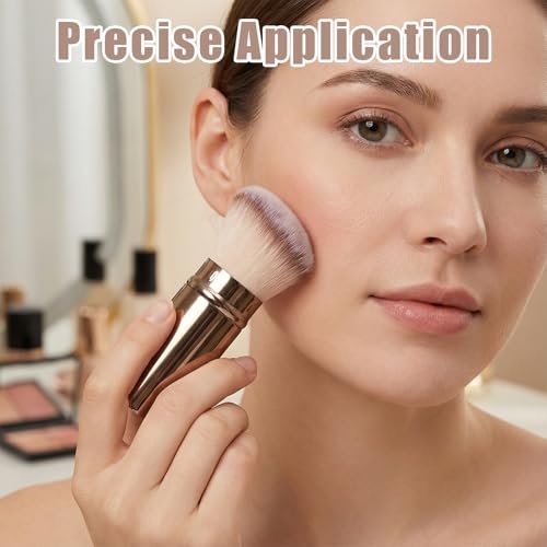 Retractable Blush Brush & Kabuki Brush – All-in-One Travel Foundation Brush with Aluminum Handle | Xelsluthe - görsel 14