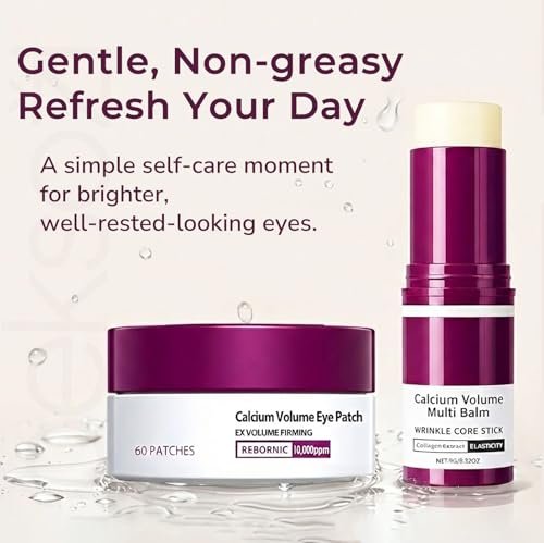 Peksozi Eye Care Set – Calcium Multi Balm Stick + Under Eye Patches 30 Pairs, Collagen Moisturizing Stick, Nourishing Calcium Volume Balm, Gentle Eye Care & Daily Skincare Avelisse