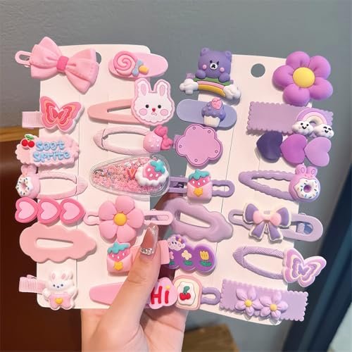 100 PCS Girl Hair Clips Cute Hair Accessories for Little Girls Kids Teens - Multiple Patterns - görsel 14