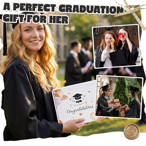GREOZORT 2026 Graduation Gifts Set for Her - Black Cosmetic Bag & Glass Cup - Class of 2026 Graduate Gift for Daughter, Sister, Best Friend, Women Avelisse