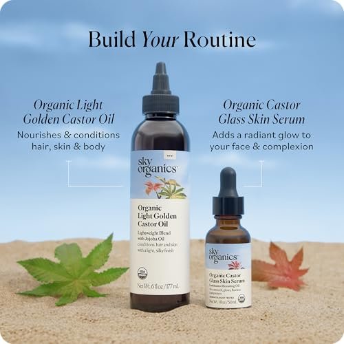 Sky Organics Organic Castor Glass Skin Serum – Dermatologist Tested Natural Face Serum with Organic Castor Oil & Jojoba Oil, 1 fl oz Avelisse