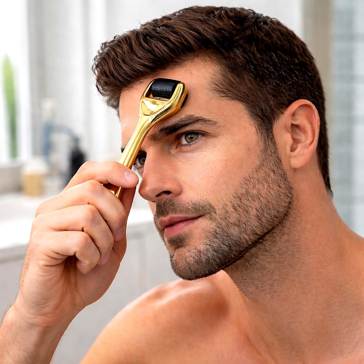 Elevate Derma Roller 0.25mm - 540 Titanium Microneedle Roller for Face, Skin, Hair & Beard - Gold - Includes Storage Case - görsel 18