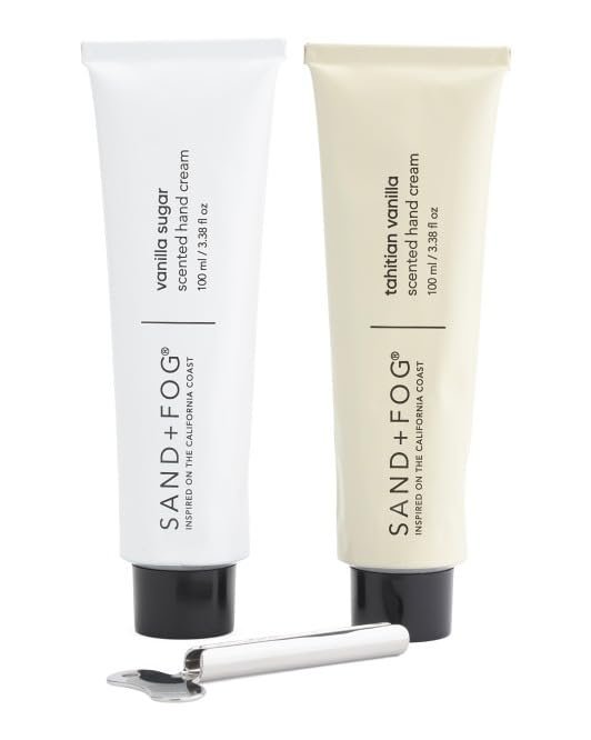 SAND AND FOG 2-Pack Hand Cream Set with Tube Roller Key - Vanilla Sugar & Tahitian Vanilla Scented, 3.38 fl oz Each - görsel 1