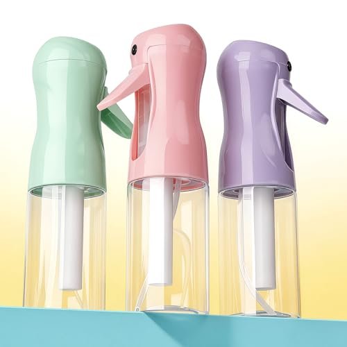 RMNJPW 3-Pack Continuous Spray Bottles for Hair Styling, Plants, Cleaning, and Misting - 200ml (Green, Pink, Purple) - görsel 16