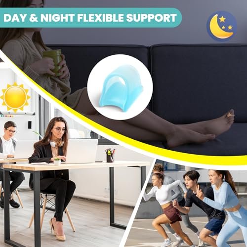 CEYOME Hammer Toe Straightener for Women & Men - 8 Pcs Gel Hammer Toe Corrector & Toe Splints for Curled, Crooked & Claw Toes - Soft Toe Straighteners Support in 3 Sizes (S/M/L, Blue) Avelisse