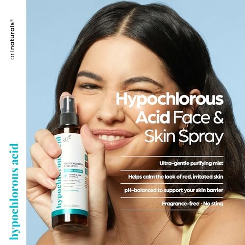 Artnaturals Hypochlorous Acid Face & Skin Spray – Gentle Daily Facial Mist, pH-Balanced, Fragrance-Free, Soothing Cleanser for Sensitive Skin – 8 fl oz Avelisse