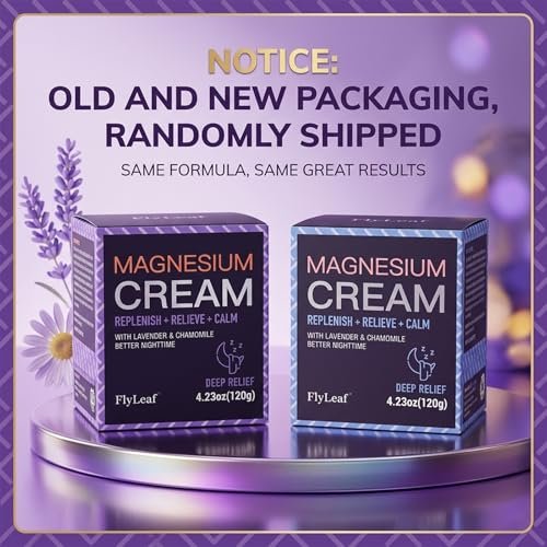 FLYLEAF Magnesium Cream for Sleep, Leg Cramps & Muscle Soreness - Topical Magnesium Chloride with Lavender & Chamomile, Nighttime Body Lotion for Calm and Relaxation, 4.23 oz Avelisse