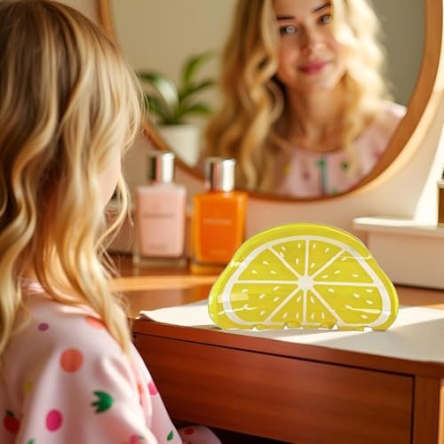 2-Pack Orange Lemon-Shaped Non-Slip Hair Claws - Medium 3" Cute Fruit Print Hair Clips for Women & Girls - görsel 16