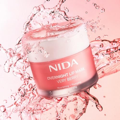 NIDA Overnight Lip Mask - Very Berry | Intense Hydration & Plumping Sleeping Mask for Dry, Chapped Lips (0.7 oz., 20g) Avelisse