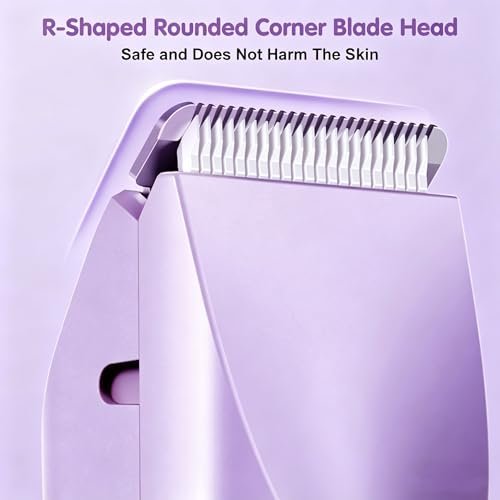 RtLvio 2-in-1 Dual Head Bikini Trimmer for Women - Cordless & Waterproof Electric Bikini Shaver & Body Shaver, Painless Hair Removal with Silky Glow Finish (Purple) Avelisse