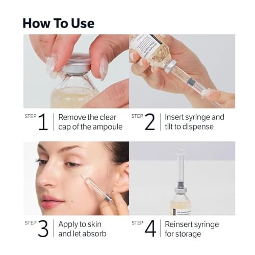 Collagen Silk Peptide Ampoule | Korean Skincare Serum for Face with Collagen & Peptide (2-Pack) Avelisse