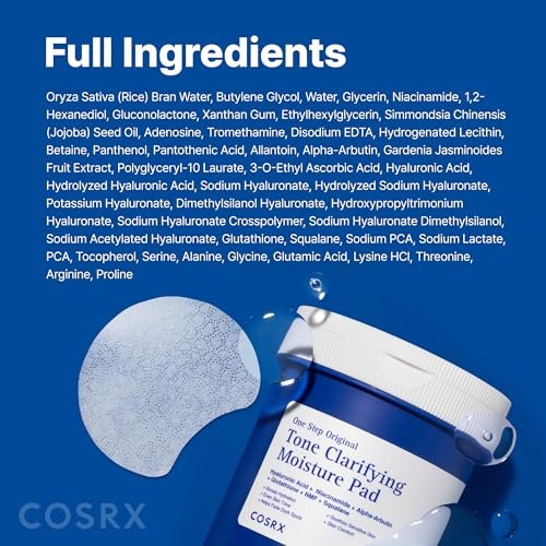 COSRX OneStep Original Tone Clarifying Moisture Pad - 100 Pads Daily Toning Pad for Skin Texture, Hydration & Evening Skin Tone with Arbutin, Glutathione & 12 Hyaluronic Acids - görsel 18
