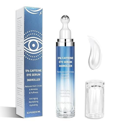 Sumetact 5% Caffeine & Retinol Eye Cream with 360° Roller – Hydrating & Anti-Aging Treatment for Fine Lines, Puffiness, Dark Circles & Bags – Moisturizing Serum for Women & Men Avelisse