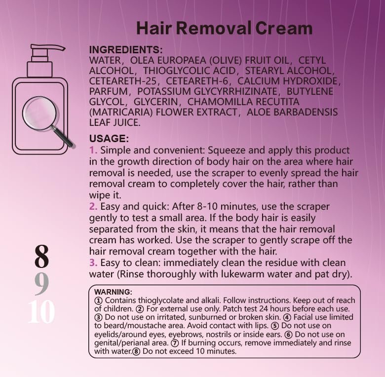 URperf Hair Removal Cream for Body, Legs, Arms, Underarms & Bikini Line, 5.07 Fl Oz / 150 mL Avelisse