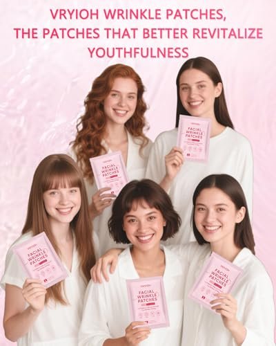Vryioh 3-IN-1 Forehead, Smile Line & Under Eye Wrinkle Patches – Overnight Treatment with Hyaluronic Acid & Collagen, 60 Patches Avelisse