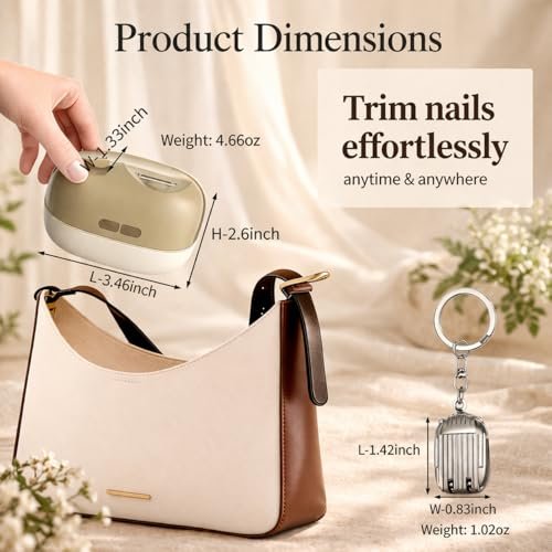 Colefoy Electric Nail Clippers for Seniors - 2026 Smart 2-in-1 Toe Nail Clipper with Polishing, USB, LED Light, Safety First, Mini Folding Keychain (Butter Yellow) Avelisse