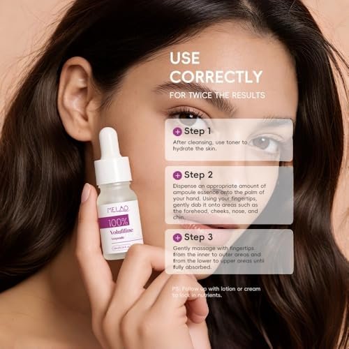 Volufiline 100% Ampoule Serum – Pure Volufiline from France for Face & Body – Skin Elasticity & Volume Enhancement – Anti-Aging Facial Serum for Plump, Firm Skin – 10ml/0.34 fl oz Avelisse