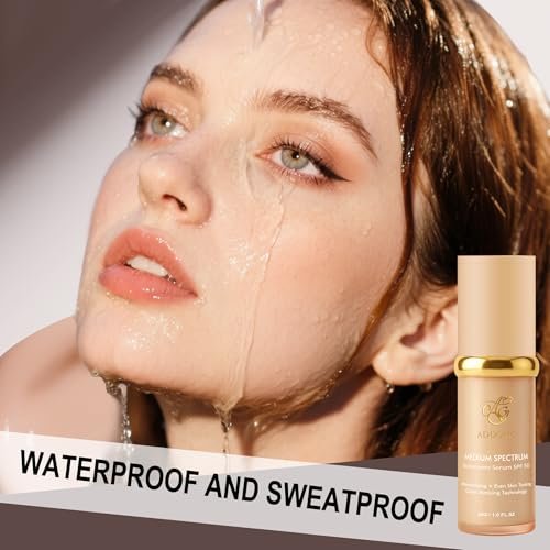 4-in-1 Color Changing Foundation with SPF 50 - Medium Spectrum Hydrating Liquid Foundation & Concealer, Long-Lasting Waterproof Makeup, Medium-Full Coverage for All Skin Types (2-Pack) Avelisse