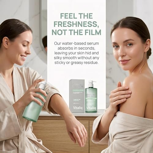 VITALIQ Hydrating Body Serum - Lightweight HA Moisturizer for Dry Skin & Crepey Arms, 13 Fl Oz Avelisse