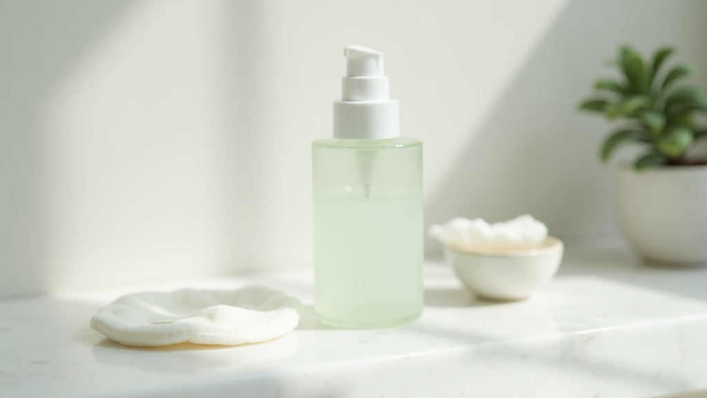 AHA BHA peel UK product on marble vanity with cotton pad