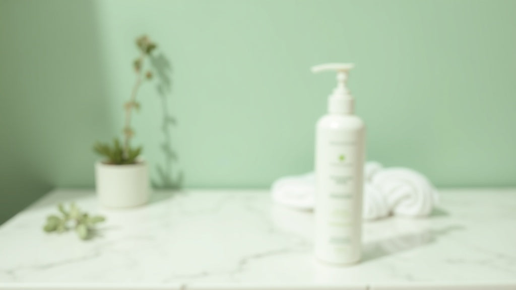 Best shampoo for scalp health UK on marble vanity with eucalyptus