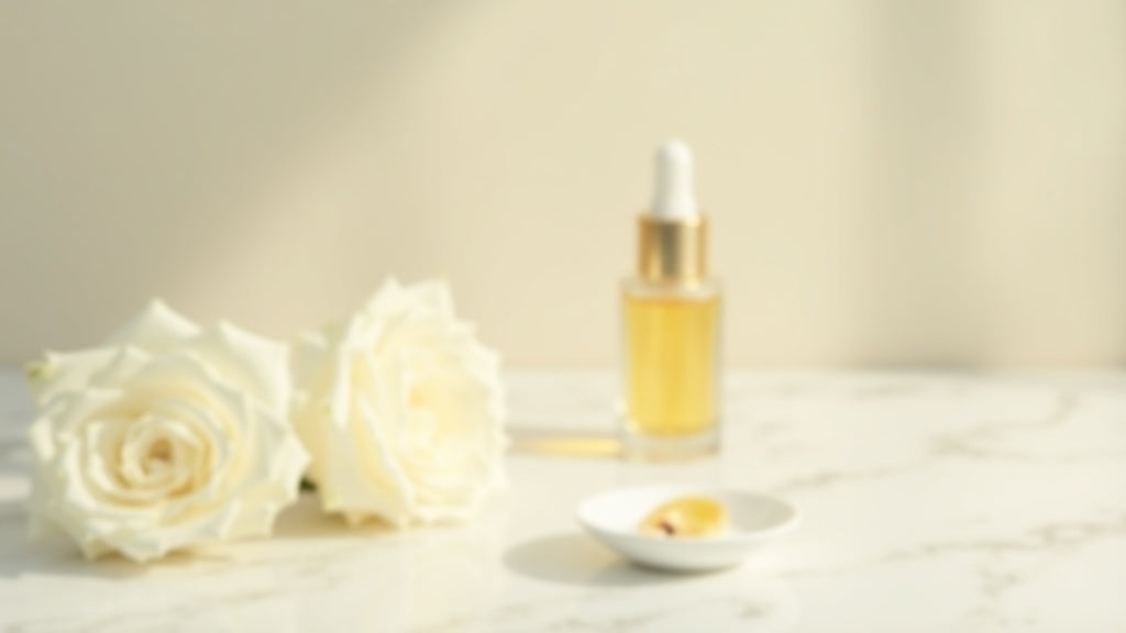A gold anti-ageing serum bottle on a marble vanity, representing the best anti-ageing serum UK choices for 2026