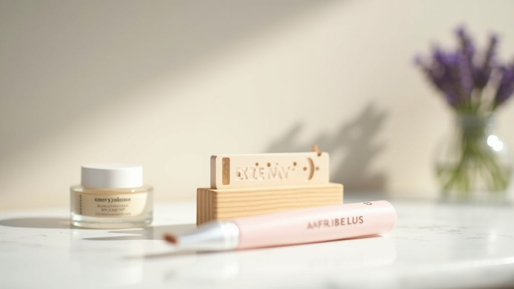 Avelisse eyebrows beginner guide with Eyebrow Stamp & Stencil Kit on marble vanity