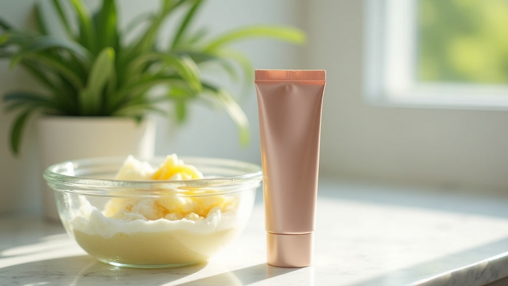 DIY hair mask vs shop bought UK comparison on marble vanity