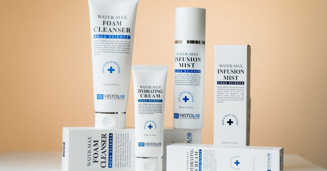 A sleek, white foam cleanser bottle on a bright, clean bathroom shelf, representing the foams buying guide UK.