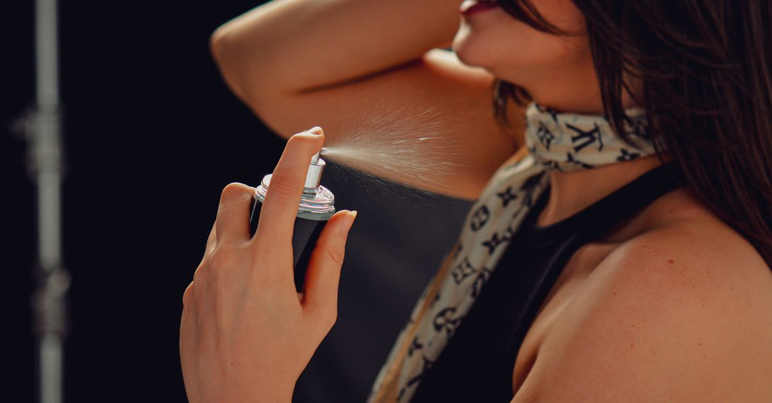 A flatlay of antiperspirant deodorant sticks and sprays on a white shelf, illustrating how to choose antiperspirant deodorant for different routines.