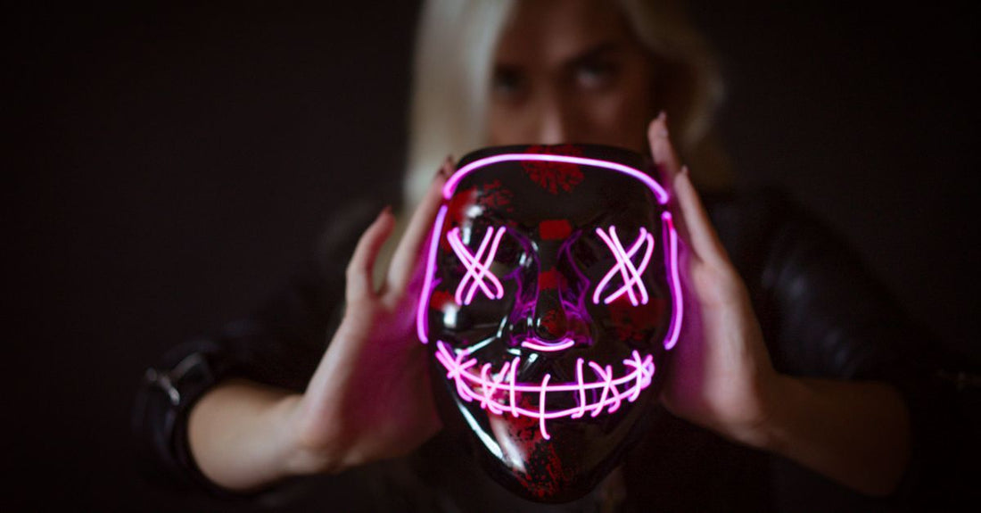 LED light therapy face mask on a clean white background, representing a high-tech skincare gift option from a masks buying guide.