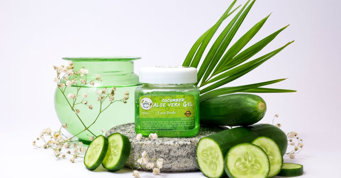Aloe vera gel jar on a light surface, a classic remedy for how to soothe sunburn fast.