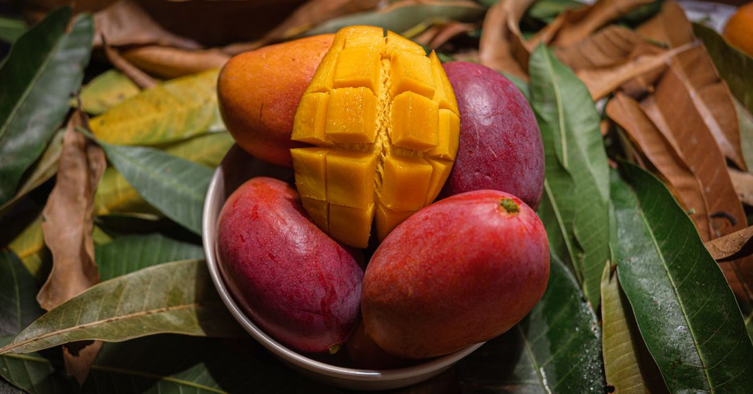 A bowl of premium dried mango slices, illustrating the dried mangoes buying guide UK for healthy snacking