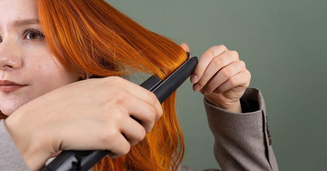 Ceramic hair straighteners resting on a white surface, showcasing the best straighteners UK 2026