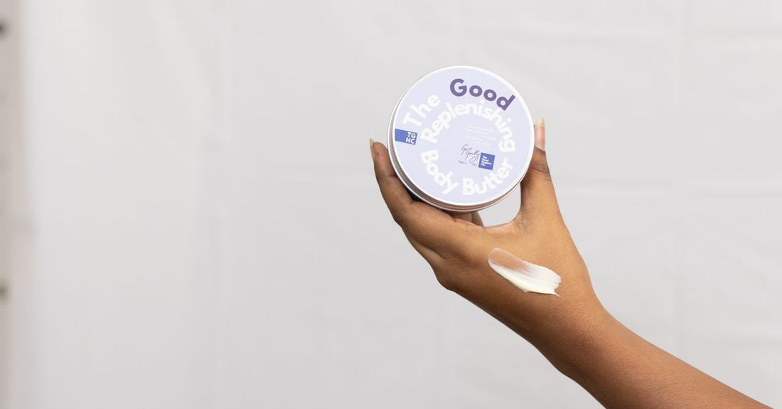 Jar of body butter for dry skin