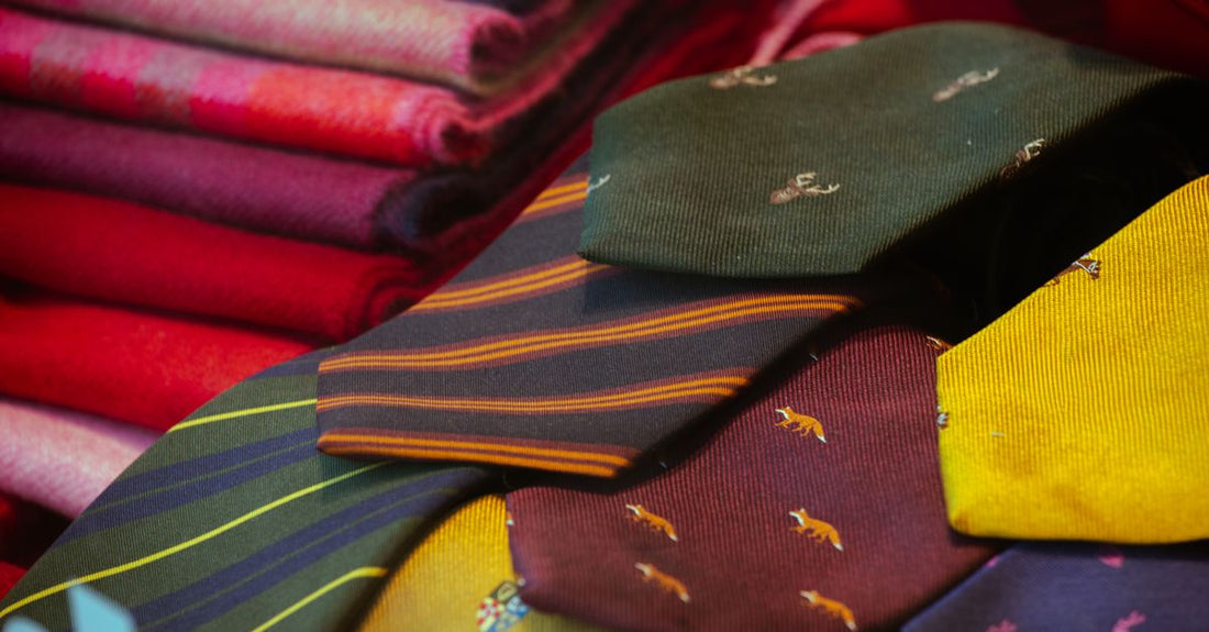 A flat lay of assorted damage-free hair elastics and ties, including silk scrunchies and cotton bands, illustrating how to choose elastics & ties for healthy hair.