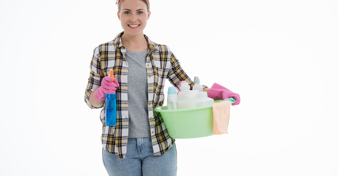A row of different cleanser bottles on a white background, illustrating a cleansers buying guide UK for all skin types.